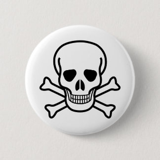 skull and crossbones 2 inch round button