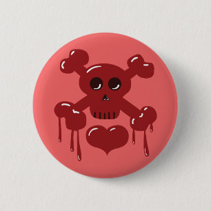 Skull and Crossbones 2 Inch Round Button