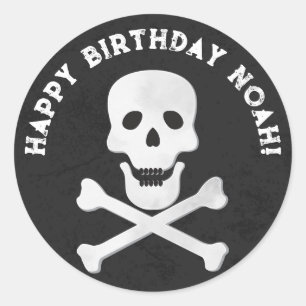 Skull and Crossbones Birthday Party Sticker
