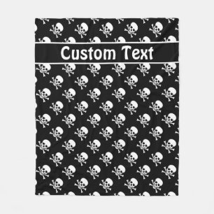 Skull and Crossbones Blanket with Custom Text