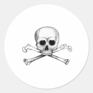 Skull and Crossbones Classic Round Sticker