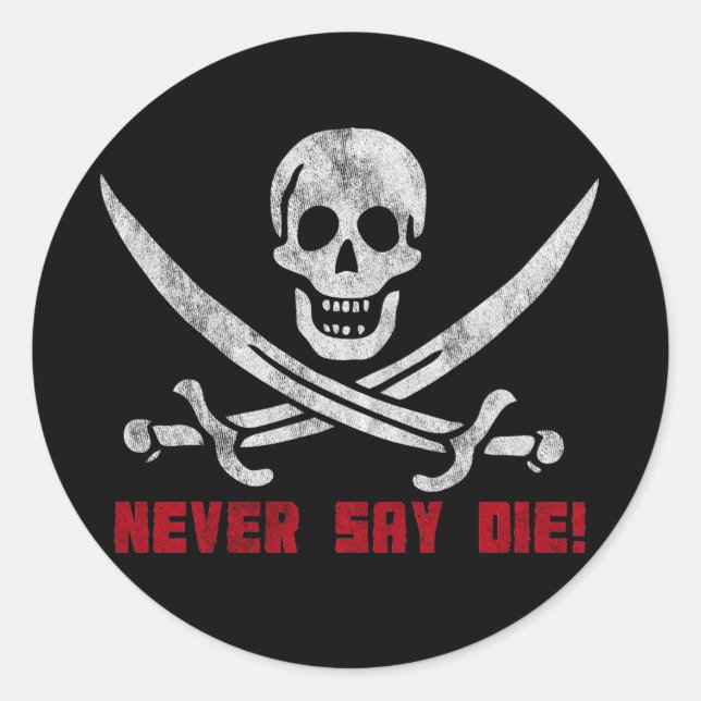 Skull and Crossbones Classic Round Sticker (Front)