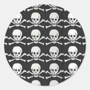 Skull and Crossbones Classic Round Sticker