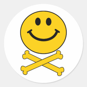 skull and crossbones classic round sticker