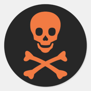 Skull and Crossbones Classic Round Sticker
