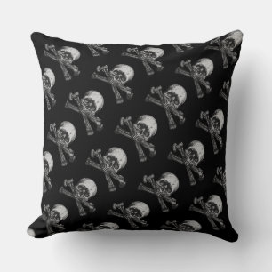 skull and crossbones classic throw pillow