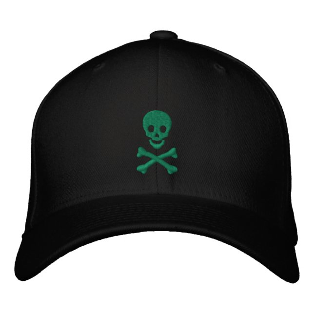 Skull and Crossbones Embroidered Hat (Front)