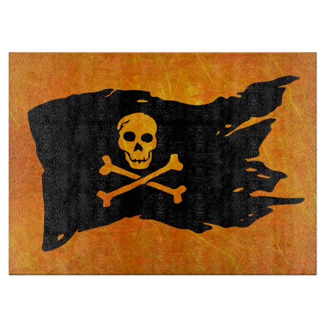 Skull and Crossbones Flag Cutting Board (Front)