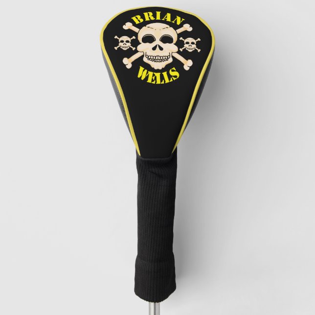 Skull and Crossbones Golf Head Cover (Driver) (Front)