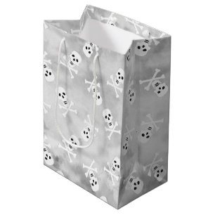 Skull and Crossbones Grey Gift Bag