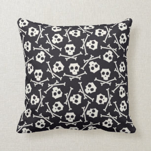 Skull and Crossbones Halloween Pillow