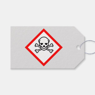 Skull and Crossbones Hazard Symbol Gift Tags