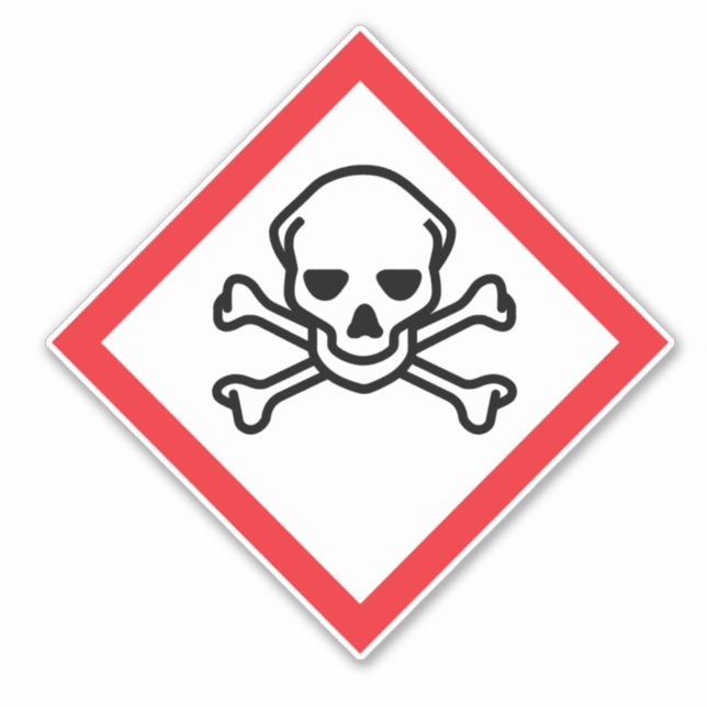 Skull and Crossbones Hazard Symbol Label (Front)