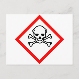 Skull and Crossbones Hazard Symbol Postcard