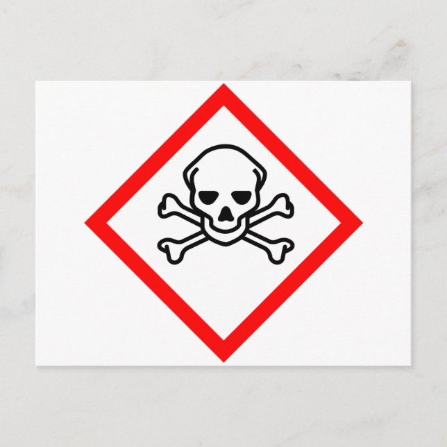 Skull and Crossbones Hazard Symbol Postcard (Front)