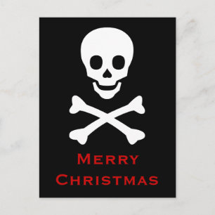 Skull and Crossbones Holiday Postcard