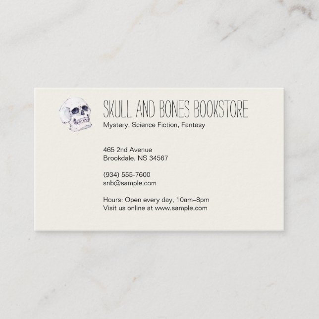 Skull and Crossbones Ivory White Business Card (Front)