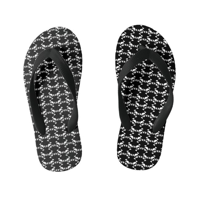 Skull and Crossbones  Kid's Flip Flops (Footbed)