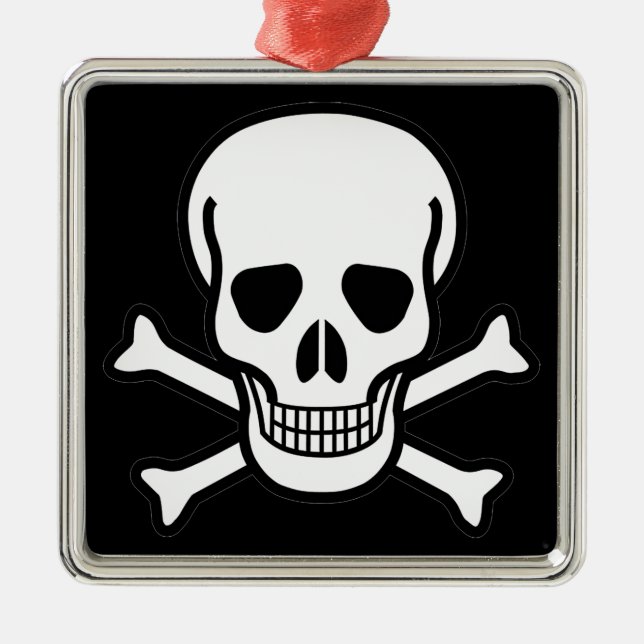 Skull and Crossbones Metal Ornament (Front)
