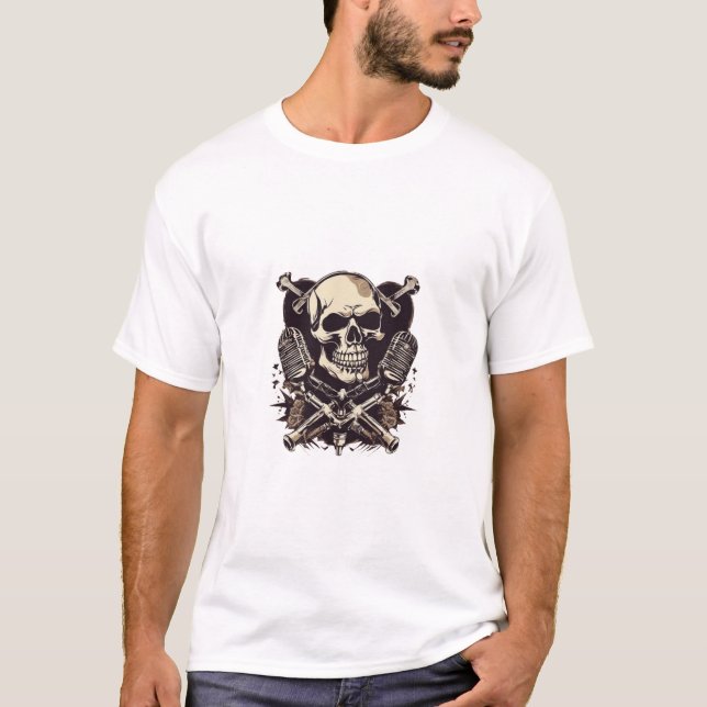 Skull and Crossbones Mic T-Shirt (Front)