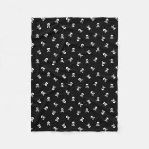 Skull and Crossbones Modern Halloween Fleece Blanket
