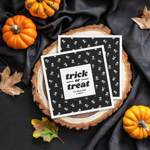 Skull and Crossbones Monogrammed Trick or Treat Napkin