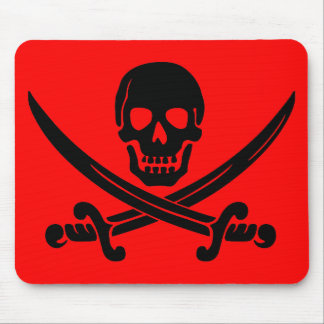 skull and crossbones. mouse pad