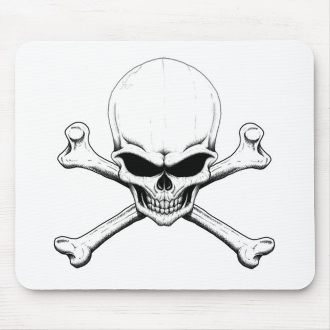 skull and crossbones mousepad (Front)