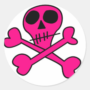 Skull and Crossbones Pattern Classic Round Sticker