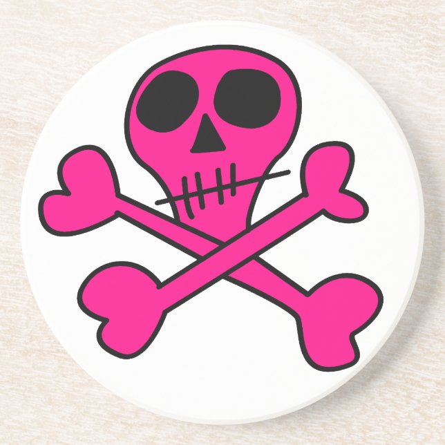 Skull and Crossbones Pattern Coaster (Front)