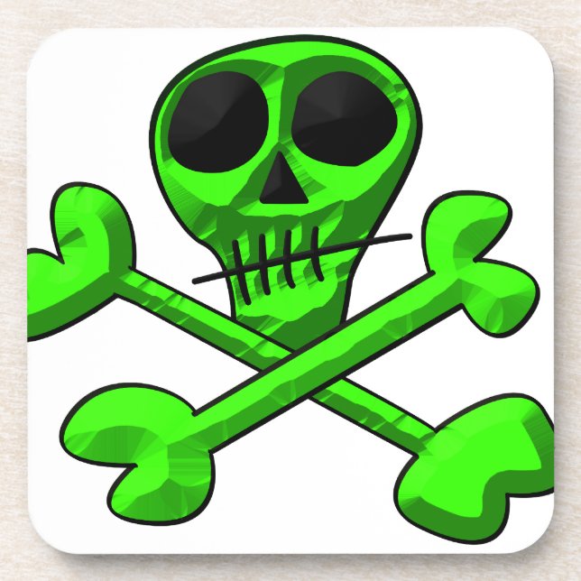 Skull and Crossbones Pattern Coaster (Front)