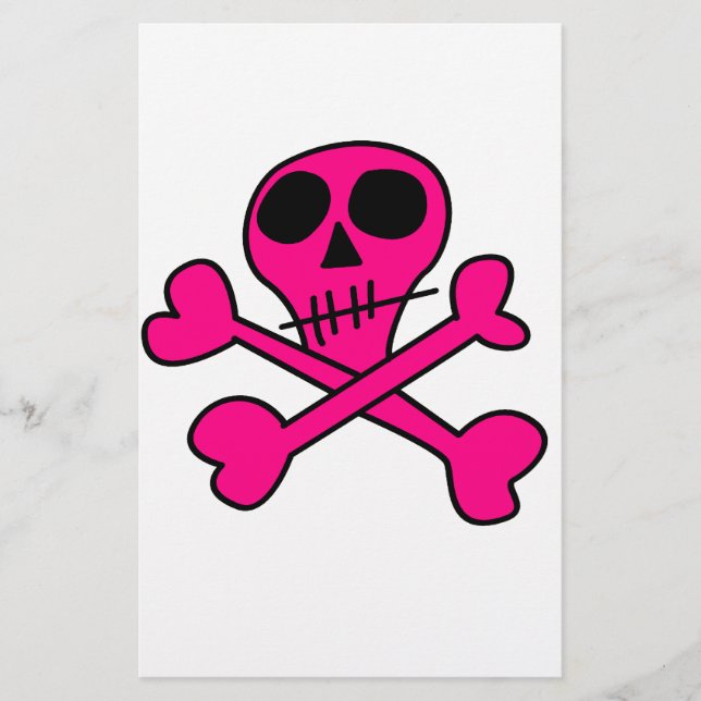 Skull and Crossbones Pattern Stationery (Front)