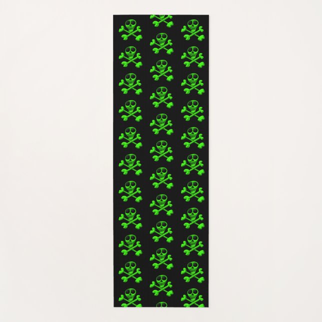 Skull and Crossbones Pattern Yoga Mat (Front)