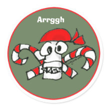 Skull and Crossbones Pirate Envelope Seal Sticker