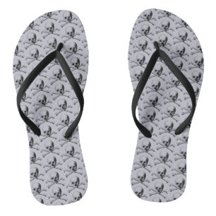 Skull and Crossbones Pirate Jolly Roger Flip Flops