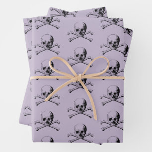 Skull and Crossbones Pirate Wrapping Paper Sheets