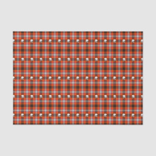Skull and Crossbones Red and Black Plaid Tissue Paper