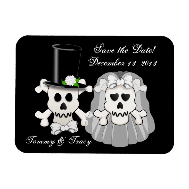 Skull and Crossbones Save the Date magnet (Horizontal)