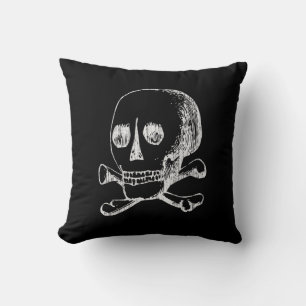 Skull and Crossbones Throw Pillow