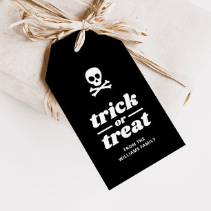 Skull and Crossbones Trick or Treat Party Favor Gift Tags