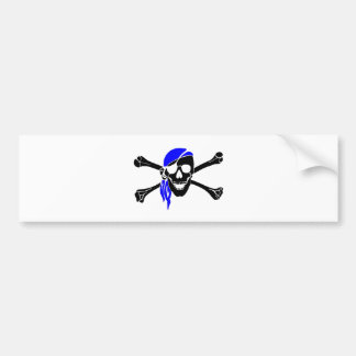 Skull And Crossbones With Bandana Bumper Sticker