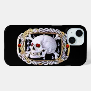 SKULL AND CROSSED BONES RUBY  RENAISSANCE JEWEL iPhone 15 CASE
