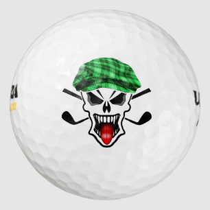 Skull and Crossed Golf Clubs Balls