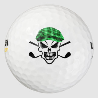 Skull and Crossed Golf Clubs Golf Balls