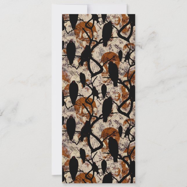 Skull and crow crew Halloween print Invitation (Front)