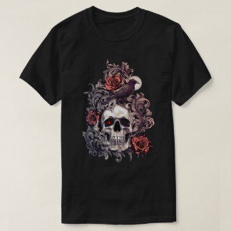 Skull and Crow with Rose T-Shirt