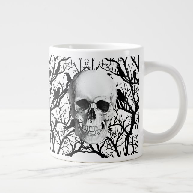 Skull And Crows Halloween Jumbo Mug (Right)