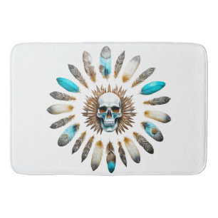 Skull and Feathers 01 Bath Mat