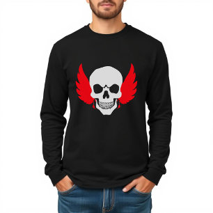 Skull and Feathers Art T-Shirt