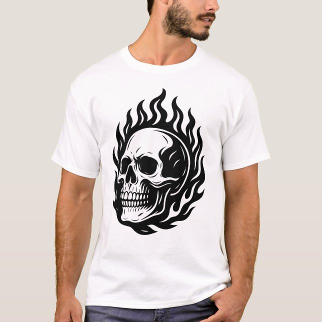 skull and fire T-Shirt (Front)